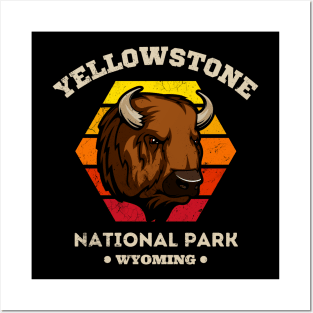 Yellowstone National Park Bison Wyoming Vintage Posters and Art